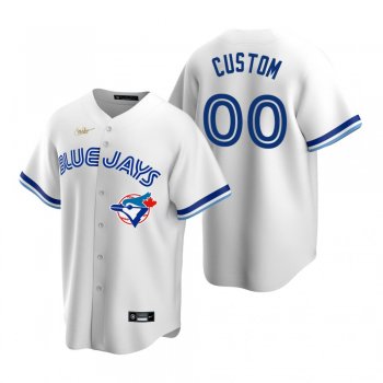 Men's Toronto Blue Jays Custom Nike White Cooperstown Collection Home Jersey