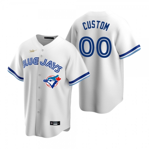 Men's Toronto Blue Jays Custom Nike White Cooperstown Collection Home Jersey