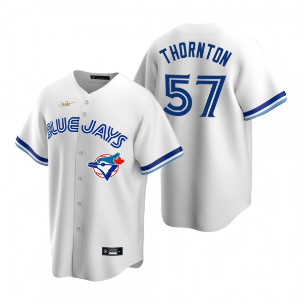 Men's Toronto Blue Jays Trent Thornton Nike White Cooperstown Collection Home Jersey