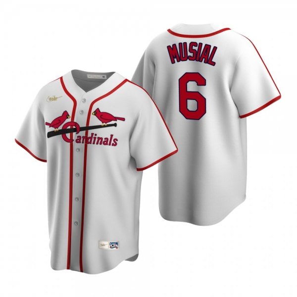 Men's St. Louis Cardinals Stan Musial Nike White Cooperstown Collection Home Jersey