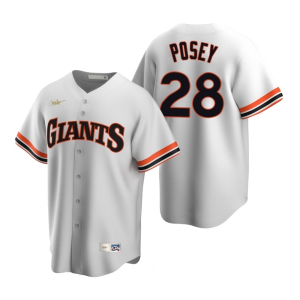 Men's San Francisco Giants Buster Posey Nike White Cooperstown Collection Home Jersey