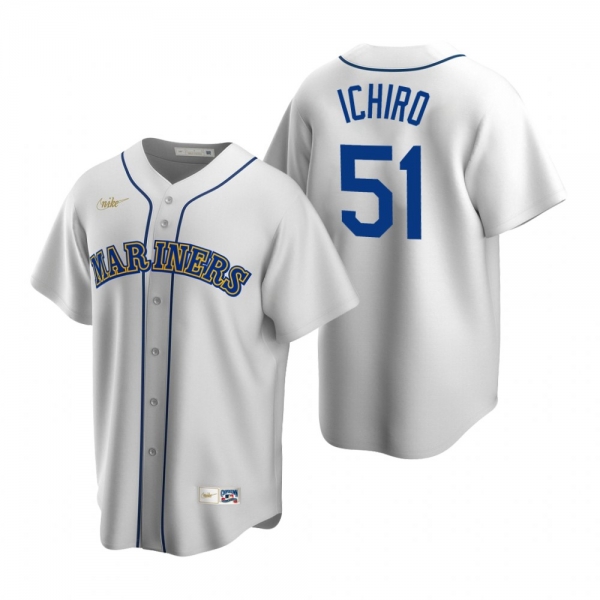 Men's Seattle Mariners Ichiro Suzuki Nike White Cooperstown Collection Home Jersey