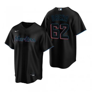 Men's Miami Marlins Jose Urena Nike Black Replica Alternate Jersey