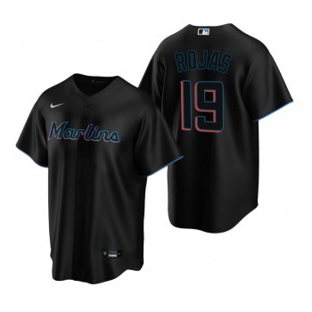 Men's Miami Marlins Miguel Rojas Nike Black Replica Alternate Jersey