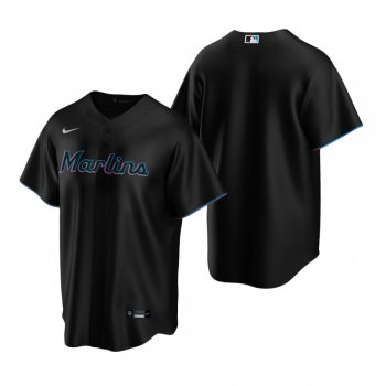 Men's Miami Marlins Nike Black Replica Alternate Jersey