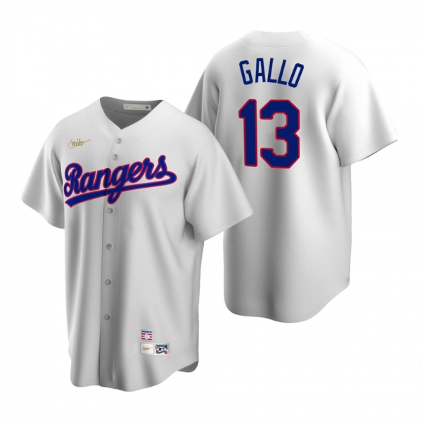 Men's Texas Rangers Joey Gallo Nike White Cooperstown Collection Home Jersey