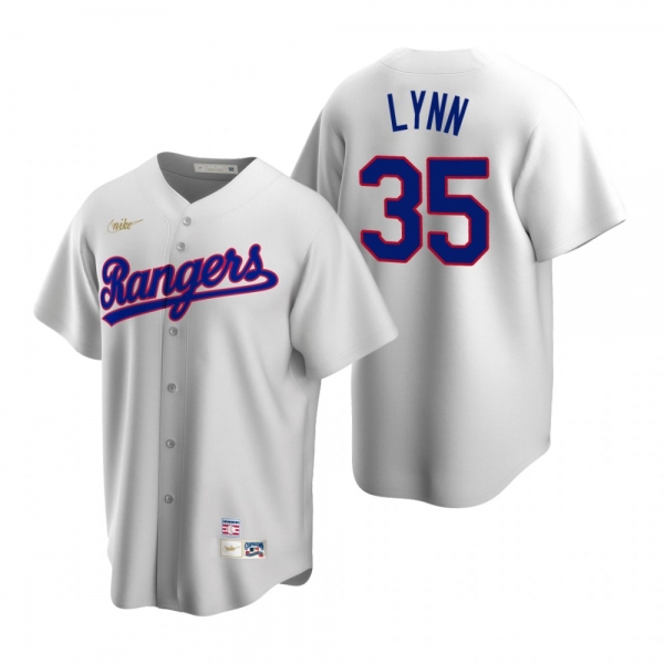 Men's Texas Rangers Lance Lynn Nike White Cooperstown Collection Home Jersey