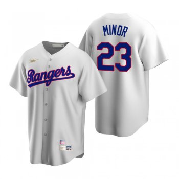 Men's Texas Rangers Mike Minor Nike White Cooperstown Collection Home Jersey