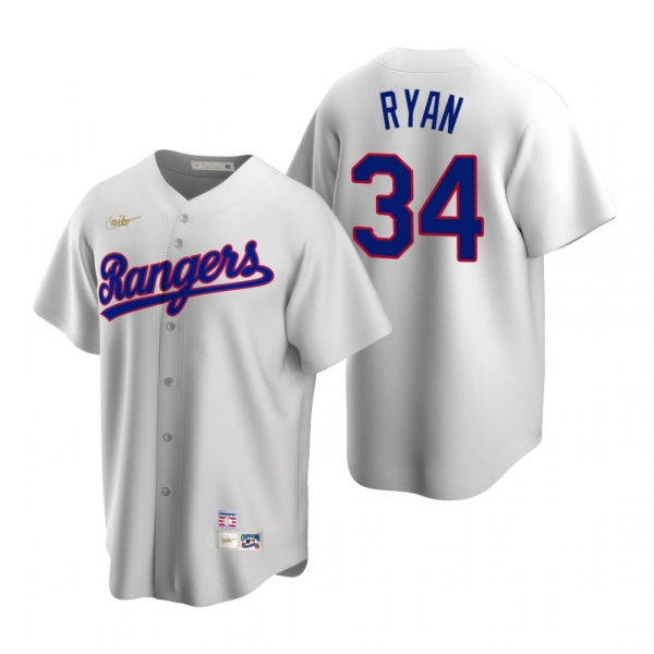 Men's Texas Rangers Nolan Ryan Nike White Cooperstown Collection Home Jersey