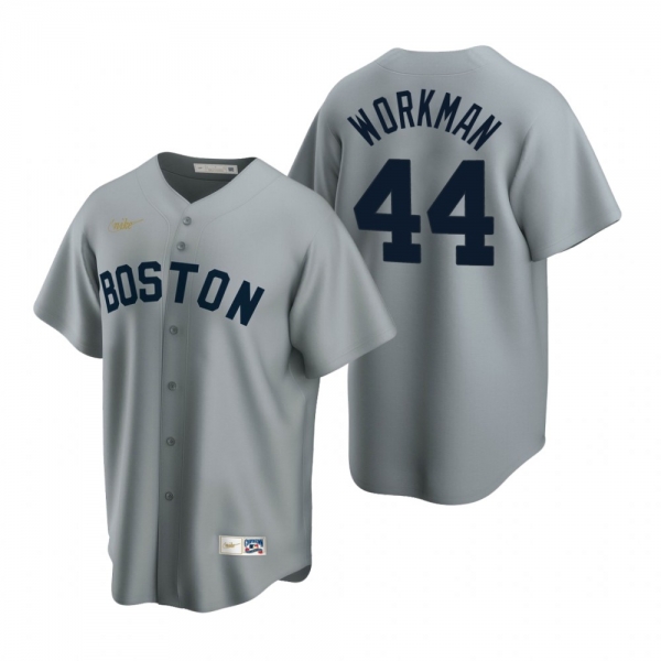 Men's Boston Red Sox Brandon Workman Nike Gray Cooperstown Collection Road Jersey