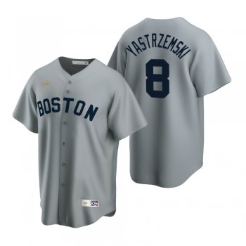 Men's Boston Red Sox Carl Yastrzemski Nike Gray Cooperstown Collection Road Jersey