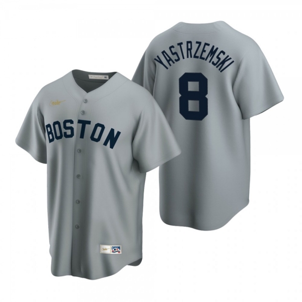 Men's Boston Red Sox Carl Yastrzemski Nike Gray Cooperstown Collection Road Jersey