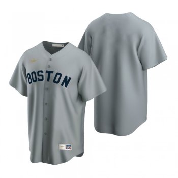 Men's Boston Red Sox Nike Gray Cooperstown Collection Road Jersey