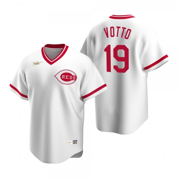 Men's Cincinnati Reds Joey Votto Nike White Cooperstown Collection Home Jersey