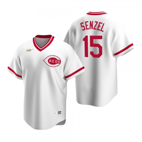 Men's Cincinnati Reds Nick Senzel Nike White Cooperstown Collection Home Jersey