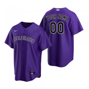 Men's Colorado Rockies Custom Nike Purple Replica Alternate Jersey