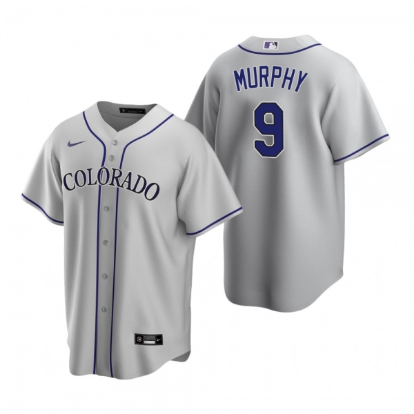 Men's Colorado Rockies Daniel Murphy Nike Gray Replica Road Jersey