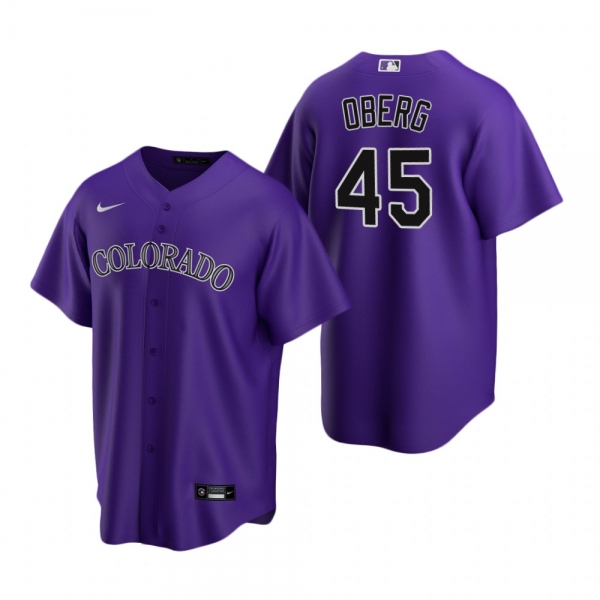 Men's Colorado Rockies Scott Oberg Nike Purple Replica Alternate Jersey