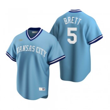 Men's Kansas City Royals George Brett Nike Light Blue Cooperstown Collection Road Jersey