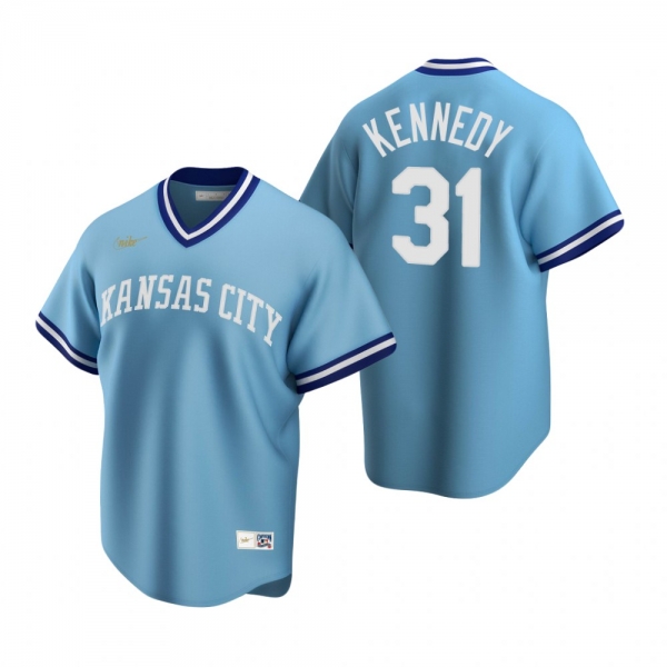 Men's Kansas City Royals Ian Kennedy Nike Light Blue Cooperstown Collection Road Jersey