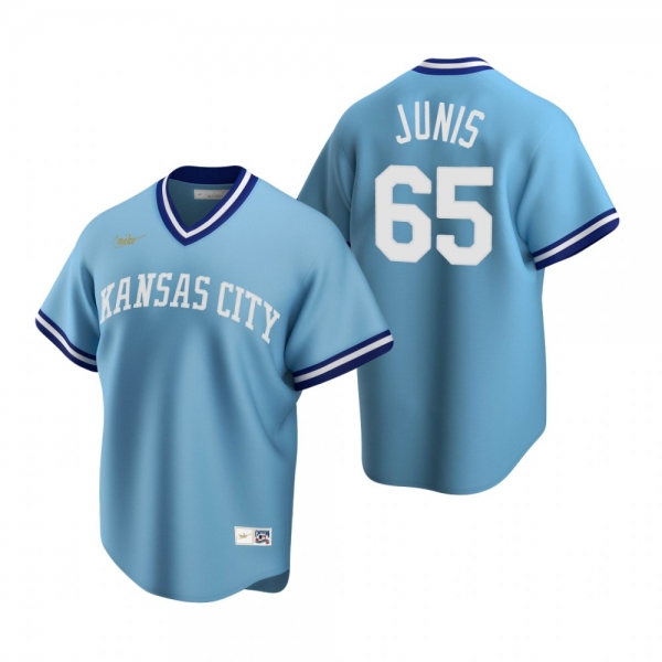 Men's Kansas City Royals Jakob Junis Nike Light Blue Cooperstown Collection Road Jersey