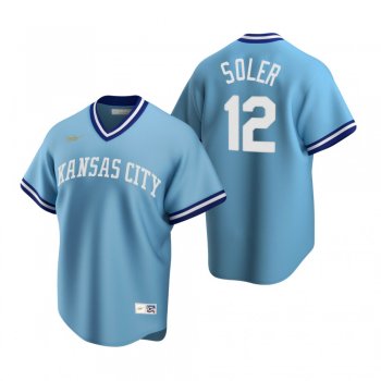 Men's Kansas City Royals Jorge Soler Nike Light Blue Cooperstown Collection Road Jersey