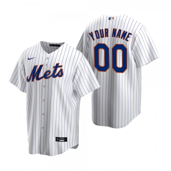 Men's New York Mets Custom Nike White Replica Home Jersey