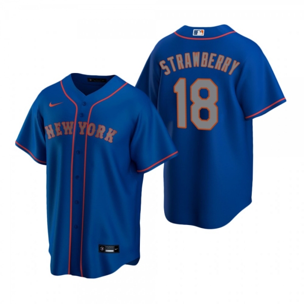 Men's New York Mets Darryl Strawberry Nike Royal Replica Alternate Road Jersey