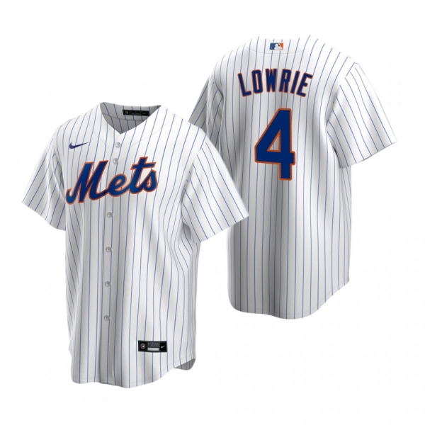 Men's New York Mets Jed Lowrie Nike White Replica Home Jersey