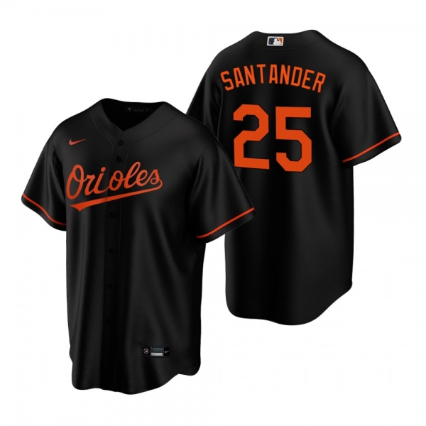 Men's Baltimore Orioles Anthony Santander Nike Black Replica Alternate Jersey