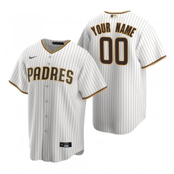 Men's San Diego Padres Custom Nike White Brown Replica Home Jersey