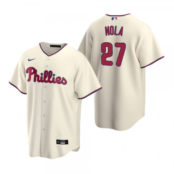 Men's Philadelphia Phillies Aaron Nola Nike Cream Replica Alternate Jersey