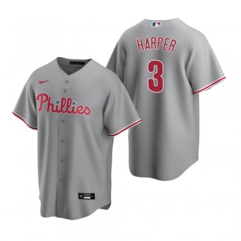 Men's Philadelphia Phillies Bryce Harper Nike Gray Replica Road Jersey