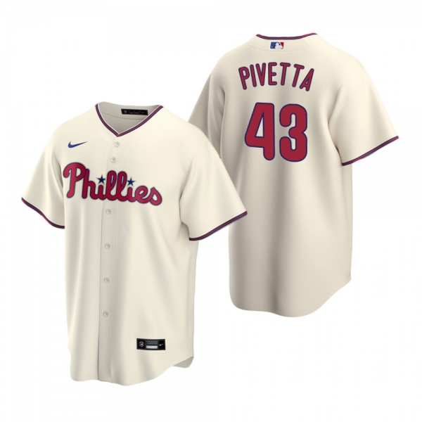 Men's Philadelphia Phillies Nick Pivetta Nike Cream Replica Alternate Jersey