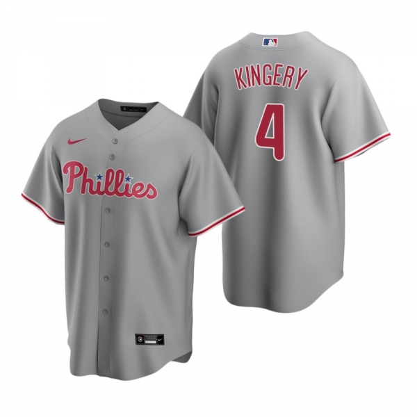 Men's Philadelphia Phillies Scott Kingery Nike Gray Replica Road Jersey