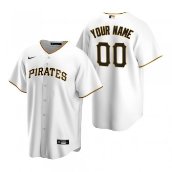 Men's Pittsburgh Pirates Custom Nike White Replica Home Jersey