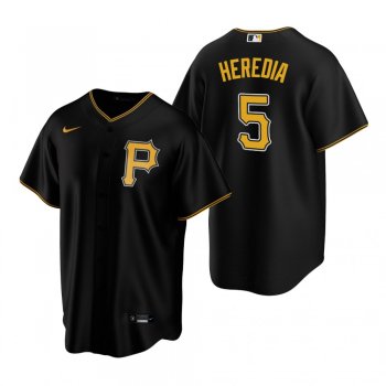 Men's Pittsburgh Pirates Guillermo Heredia Nike Black Replica Alternate Jersey