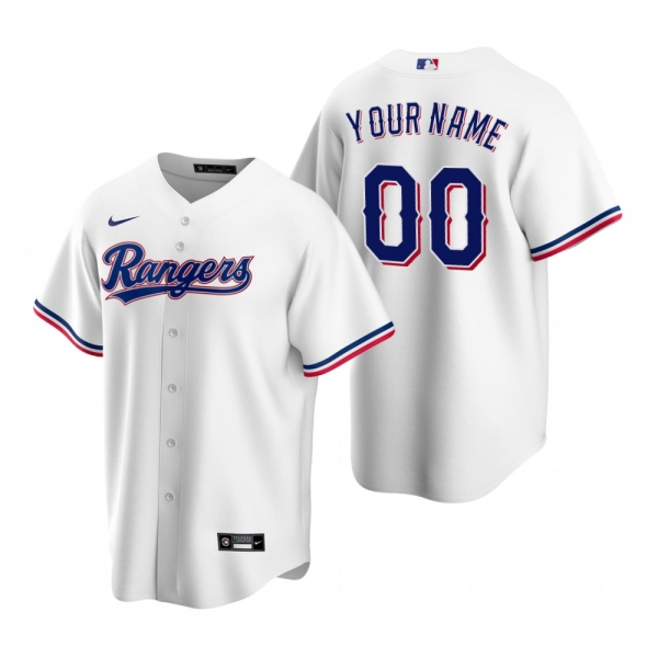 Men's Texas Rangers Custom Nike White Replica Home Jersey