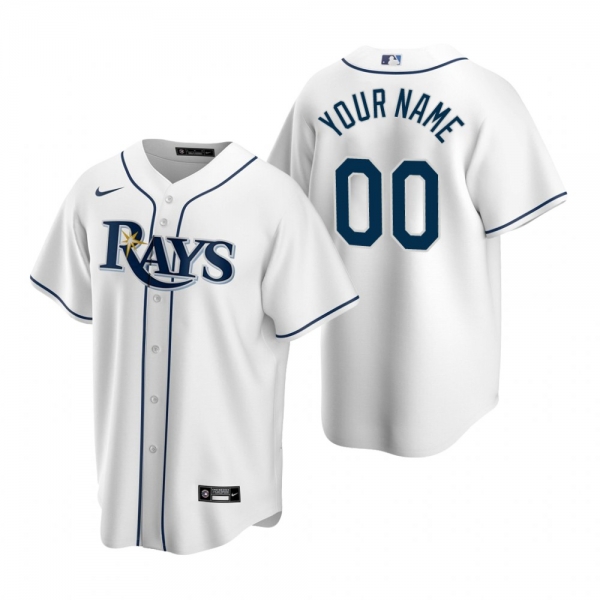 Men's Tampa Bay Rays Custom Nike White Replica Home Jersey