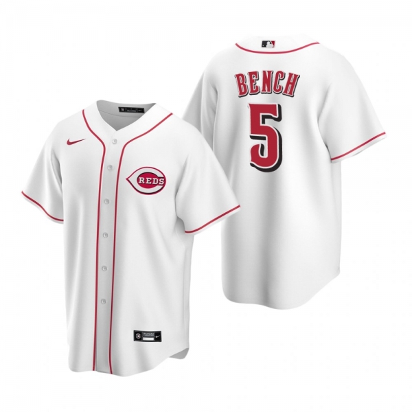 Men's Cincinnati Reds Johnny Bench Nike White Replica Home Jersey