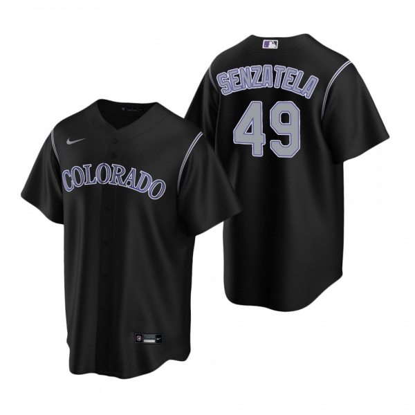 Men's Colorado Rockies Antonio Senzatela Nike Black Replica Alternate Jersey