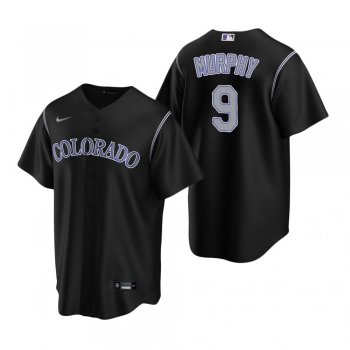 Men's Colorado Rockies Daniel Murphy Nike Black Replica Alternate Jersey