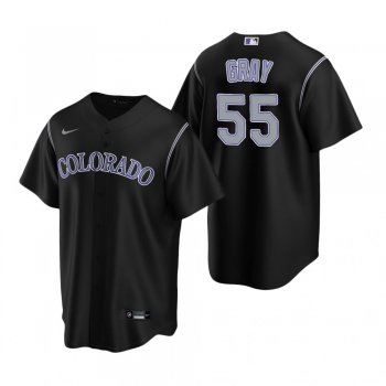 Men's Colorado Rockies Jon Gray Nike Black Replica Alternate Jersey