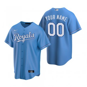 Men's Kansas City Royals Custom Nike Light Blue Replica Alternate Jersey