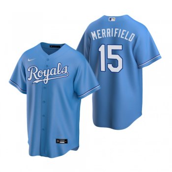 Men's Kansas City Royals Whit Merrifield Nike Light Blue Replica Alternate Jersey