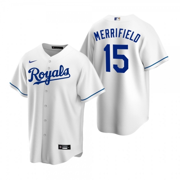 Men's Kansas City Royals Whit Merrifield Nike White Replica Home Jersey