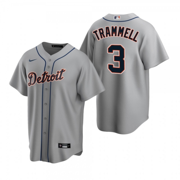 Men's Detroit Tigers Alan Trammell Nike Gray Replica Road Jersey