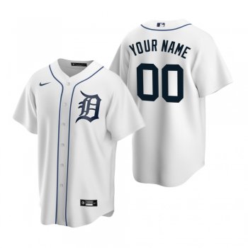 Men's Detroit Tigers Custom Nike White Replica Home Jersey