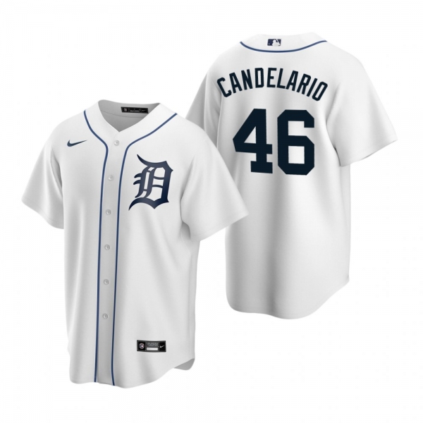 Men's Detroit Tigers Jeimer Candelario Nike White Replica Home Jersey