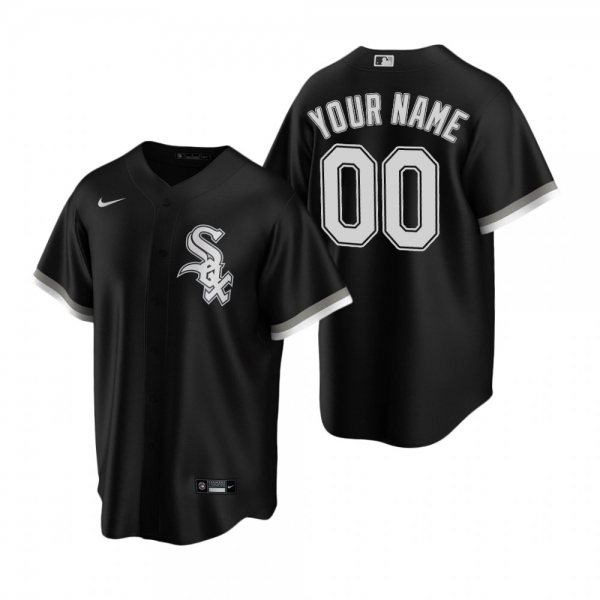 Men's Chicago White Sox Custom Nike Black Replica Alternate Jersey